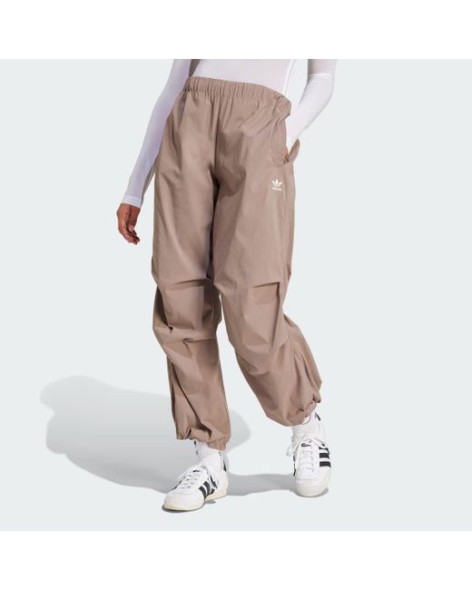 Adidas Brown Essentials Ripstop Parachute Pants