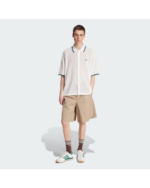 Adidas Natural Wide Leg Bermuda Shorts for men