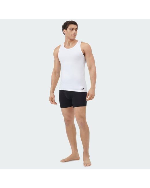 Adidas White Active Flex Cotton Tank Top 2-Pack Underwear for men