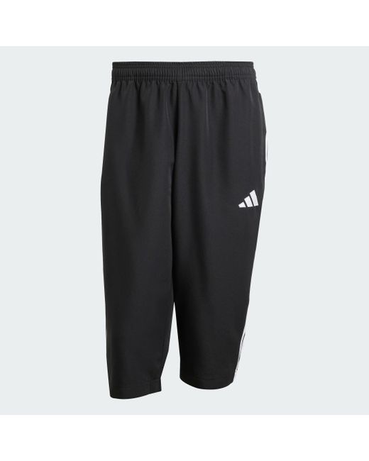 Adidas Black Tiro 25 Essentials Woven 3/4 Tracksuit Bottoms for men