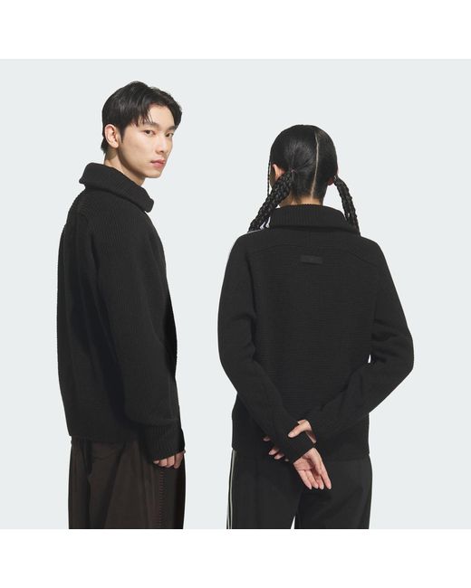 Adidas Black Premium 3S Knitwear Sweatshirt