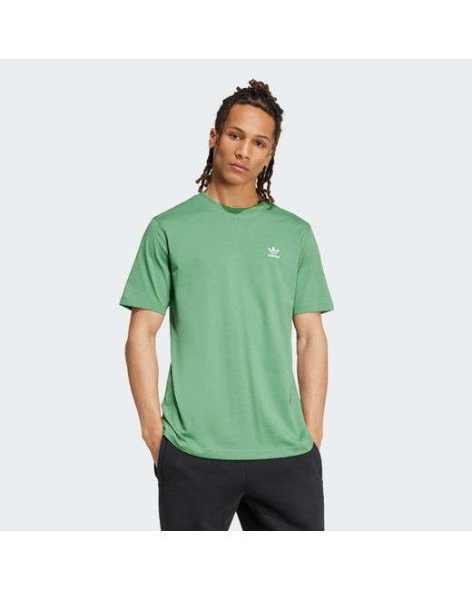 Adidas Green Trefoil Essentials Tee for men