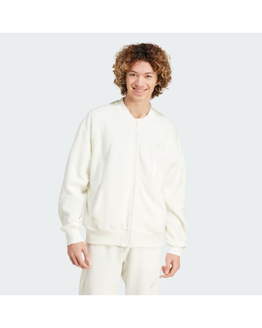 Bomber Elevated All Szn Terry Loop di Adidas in White da Uomo
