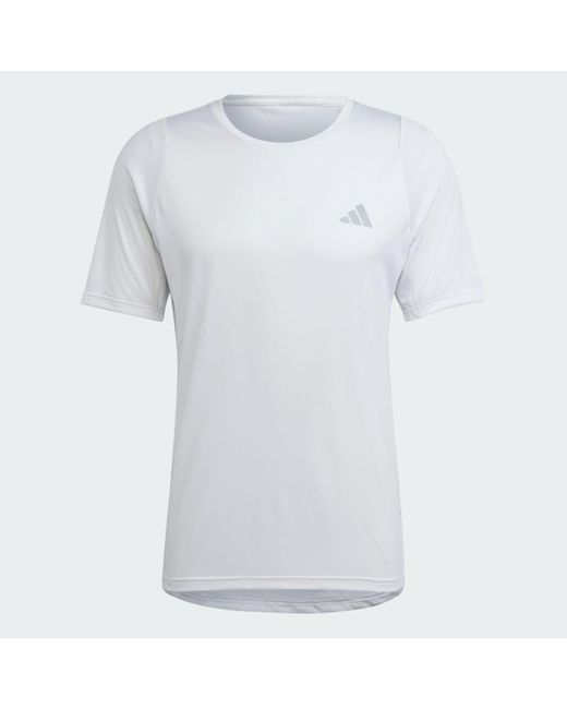 T-Shirt Run Icons 3-Stripes di Adidas in White da Uomo