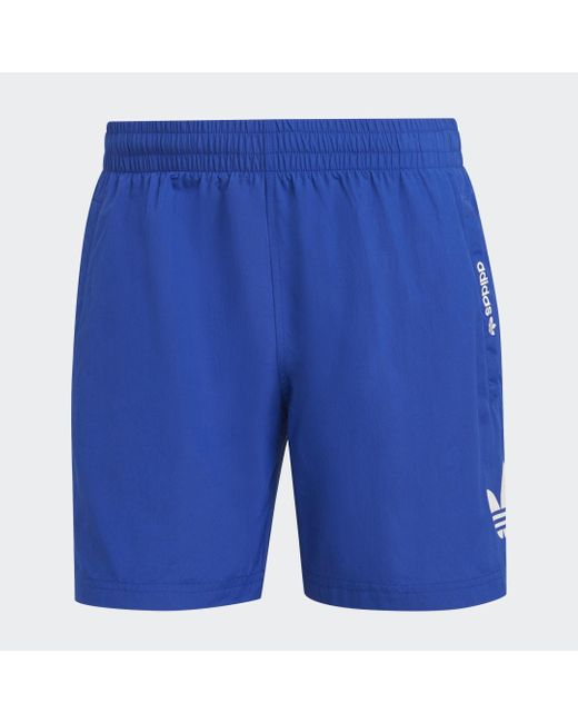 Adidas Blue Originals Essentials Trefoil Swim Shorts for men