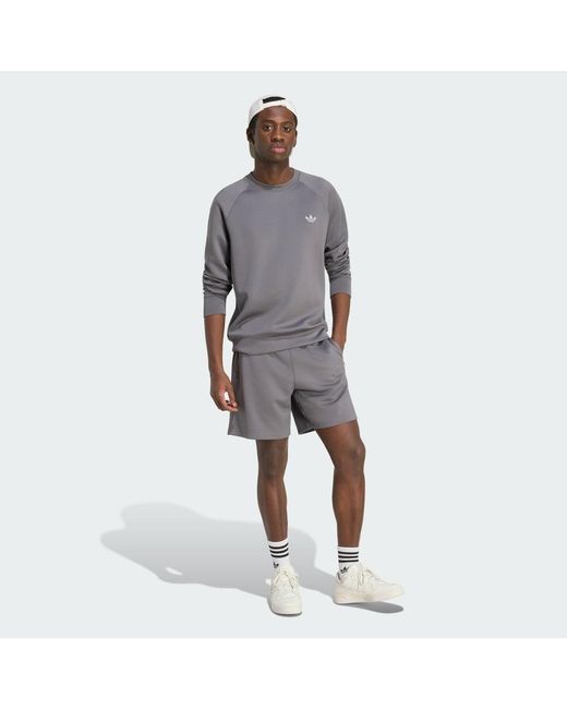 Adidas Gray Trefoil Essentials Spacer Shorts for men