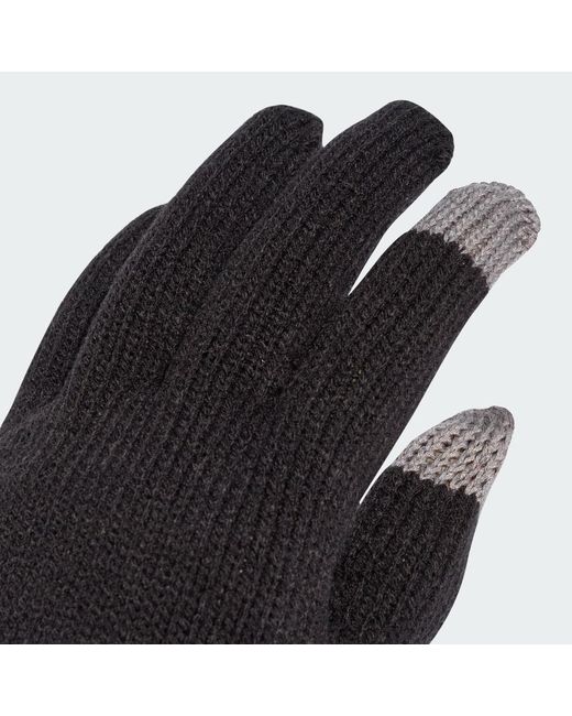 Adidas Black Logo Knit Gloves