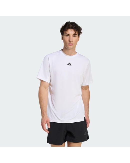 Adidas White D4T Essentials T-Shirt for men