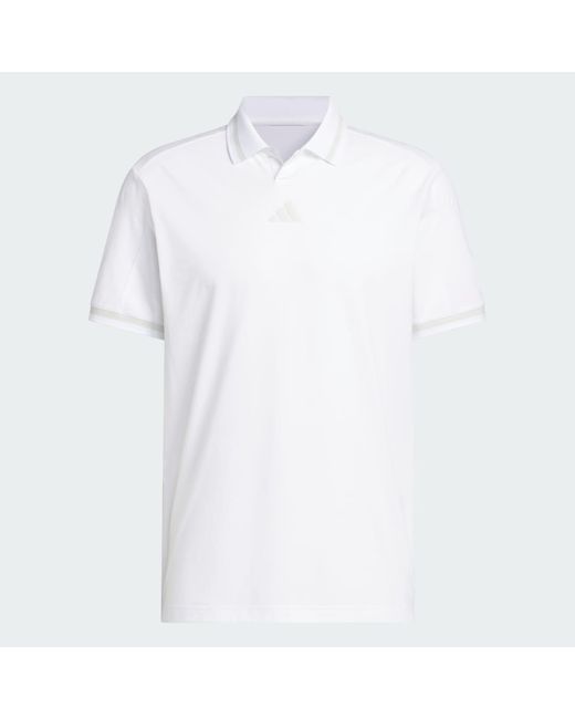 Adidas White Beyond The Course Vent Twistknit Polo Shirt for men