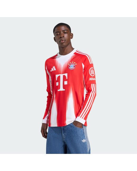 Adidas Red Fc Bayern 25/26 Long Sleeve Home Jersey for men