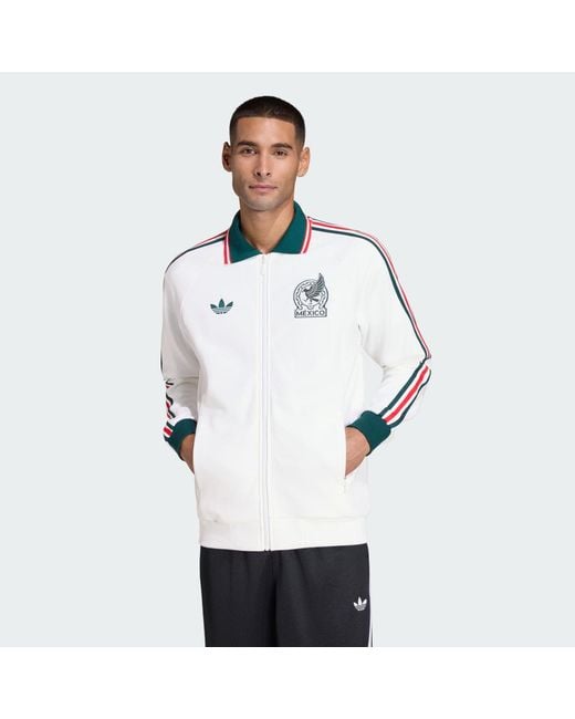 Adidas White Mexico Away Anthem Jacket for men