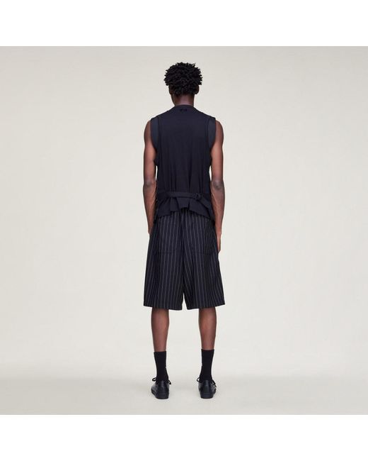 Adidas Blue Y-3 Pinstripe Sport Uniform Shorts for men