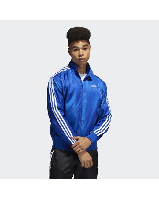 adidas Satin Firebird Originals Jacke in Blau für Herren | Lyst DE