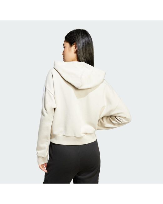 Adidas White Essentials 3-stripes French Terry Full-zip Hoodie