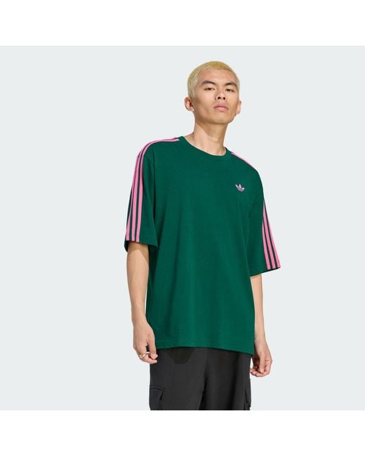 Adidas Green Adicolor 3S Oversized T-Shirt for men