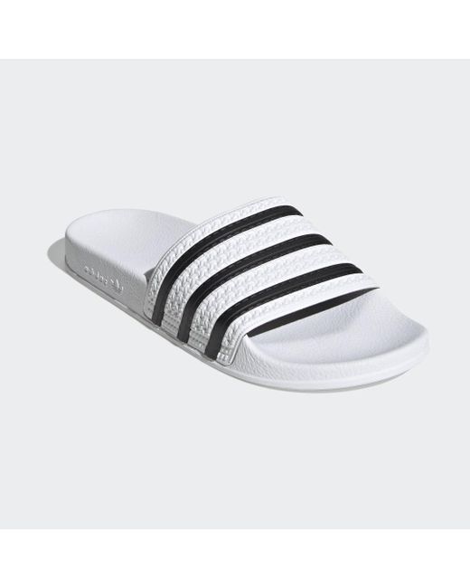 Adidas White Adilette Slides