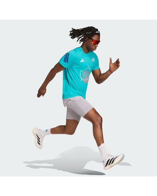 Adidas Blue Vienna Marathon Running Event T-Shirt Short Sleeve for men
