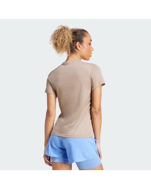 Adidas Blue Aeroready Train Essentials Minimal Branding Crewneck Tee