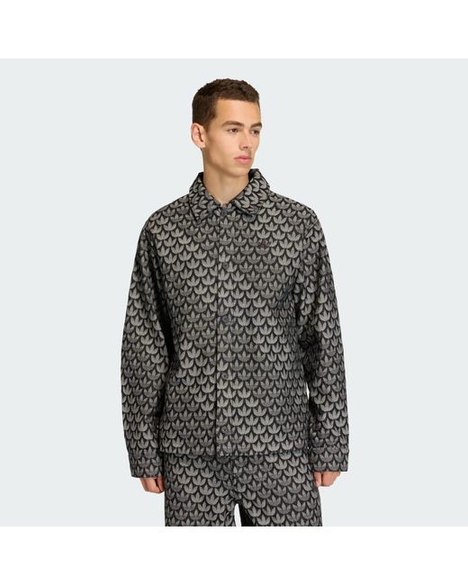 Adidas Gray Denim Monogram Shirt for men