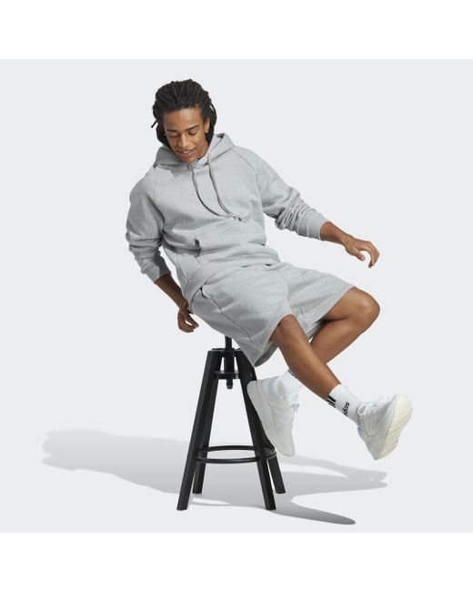 Adidas Gray Lounge Fleece Hoodie for men