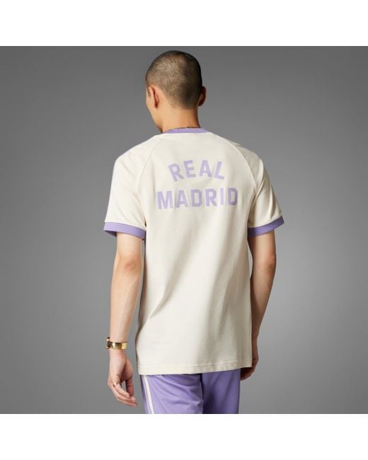 Adidas Gray Real Madrid Adicolor Classics 3-Stripes T-Shirt for men