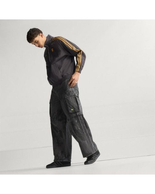 Giacca Manchester United Terrace Icons Mezza Zip di Adidas in Gray da Uomo
