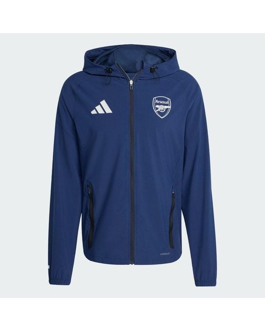 Adidas Blue Arsenal Tiro 25 Competition Vis Tech Travel Jacket for men