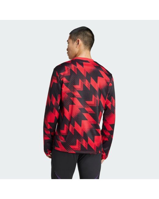 Adidas Red Manchester United 25/26 Pre-Match Warm Top for men