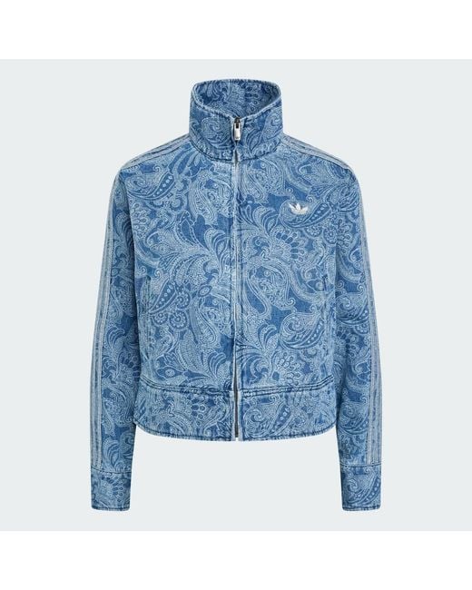 Adidas Originals Blue Jacket Adidas Liberty London Firebird Denim Tracktop Medium Vintage Denim/ Light Denim
