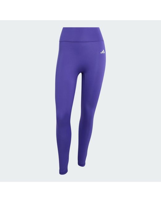 Adidas Purple Optimé Essentials No Front Rise Seam 7/8 Leggings
