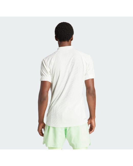 Adidas White Tennis Airchill Pro Freelift Polo Shirt for men