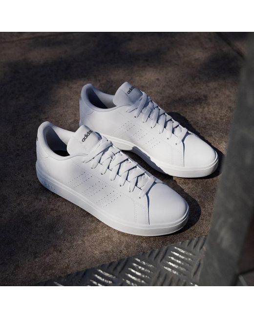 Adidas White Advantage Base 2.0 Shoes