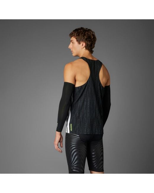 Adidas Black Adizero Running Tank Top for men