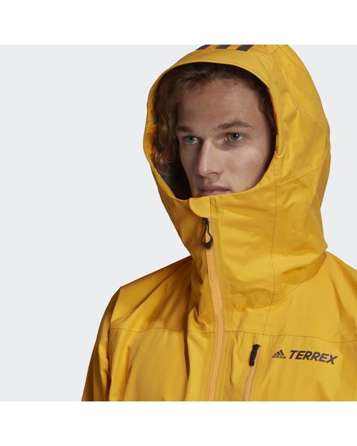 adidas Terrex Techrock Gore-tex Pro Jacket in Yellow for Men | Lyst UK