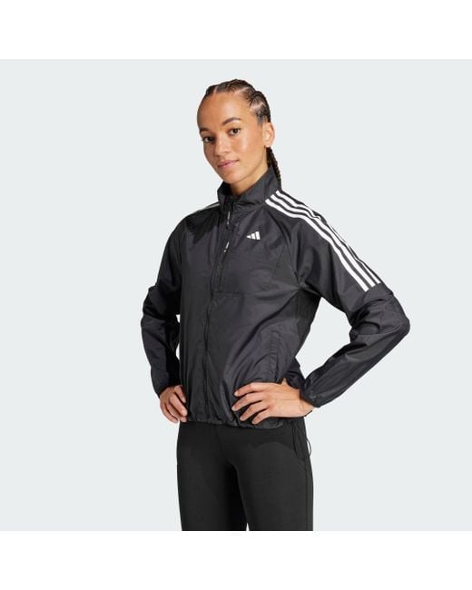 Adidas Black Own The Run 3-Stripes Packable Jacket