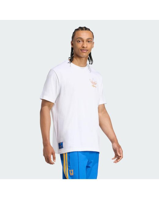 T-Shirt Con La Grafica Tigres Uanl Terrace Icons di Adidas in White da Uomo