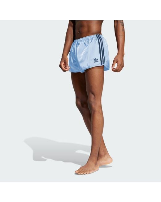 Adidas Red Adicolor 3-Stripes 2-Inch Swim Shorts for men