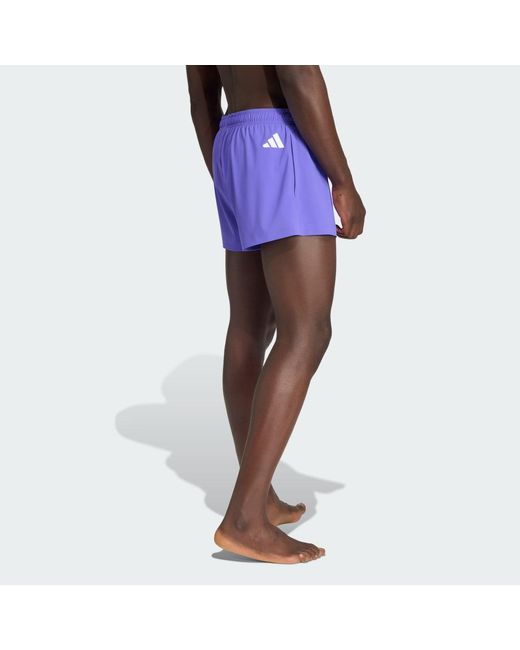 Adidas Blue Logo Stretchy Knit Swim Shorts 3 Inch for men