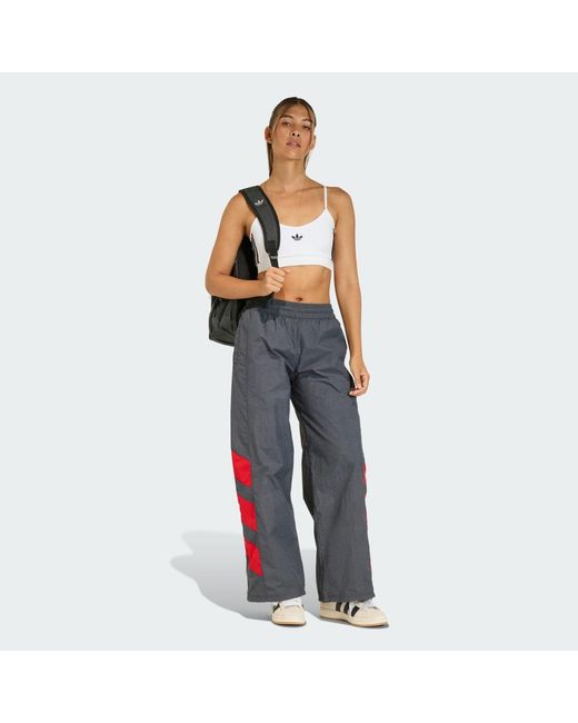 Adidas Blue Blocked Washed Track Pants