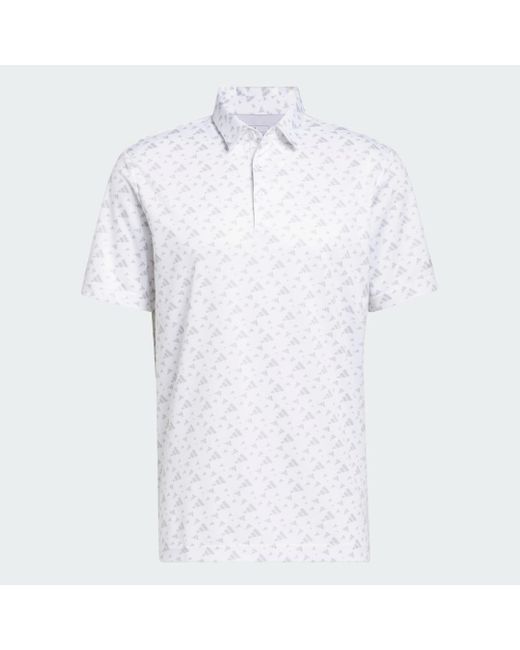 Adidas White Core Allover Print Polo Shirt for men