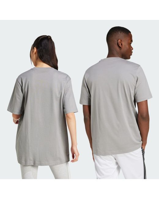 Adidas Gray Lounge Slides Graphic Pocket Tee for men