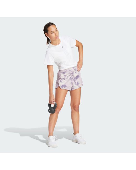 Adidas Originals Blue Pacer Essentials Aop Flower Tie-dye Knit Shorts