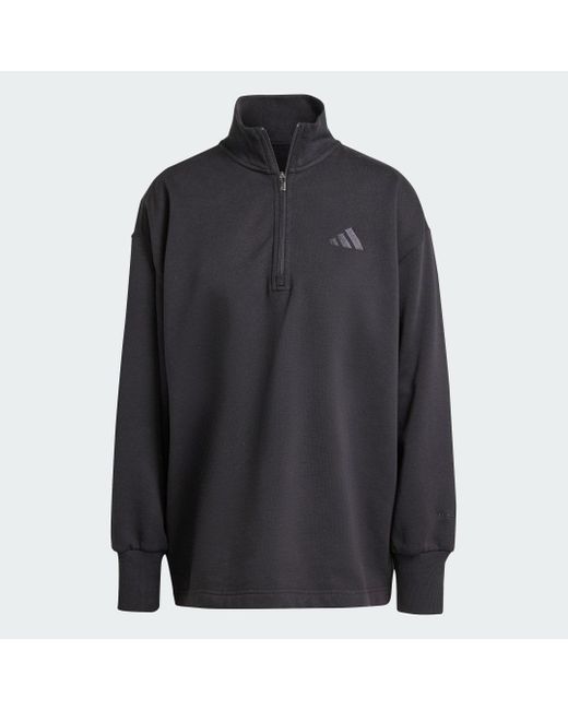 Sudadera All Szn Fleece Loose Half-Zip Adidas de color Black