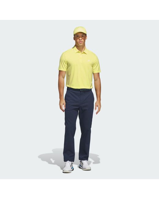 Adidas Yellow Ultimate365 Solid Polo Shirt for men