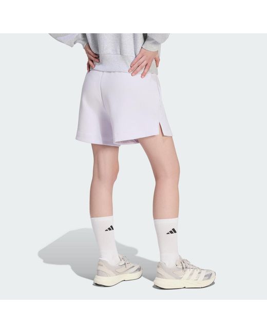 Adidas White Soft Lux Loose Shorts