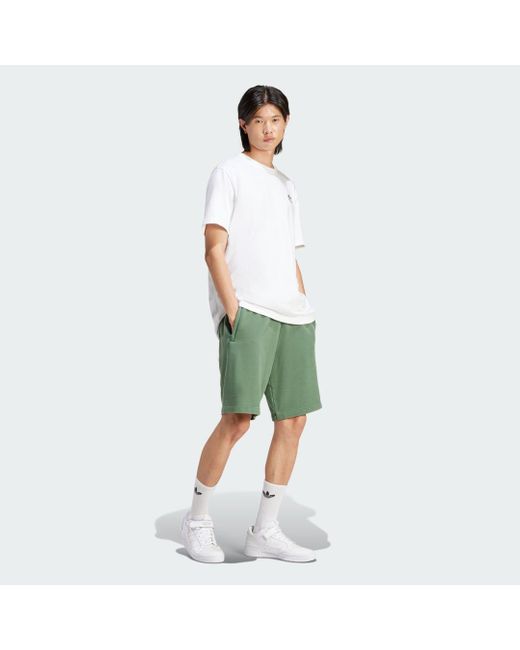 Adidas Green Adicolor Outline Trefoil Shorts for men