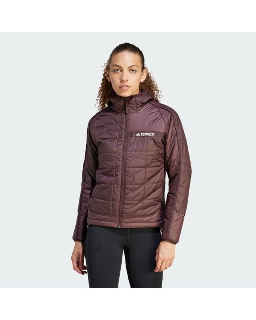 Adidas Purple Terrex Multi Insulated Hooded Jacket