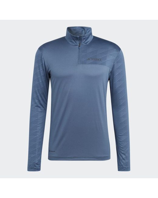 Adidas Blue Terrex Multi Half-zip Long Sleeve Long-sleeve Top for men
