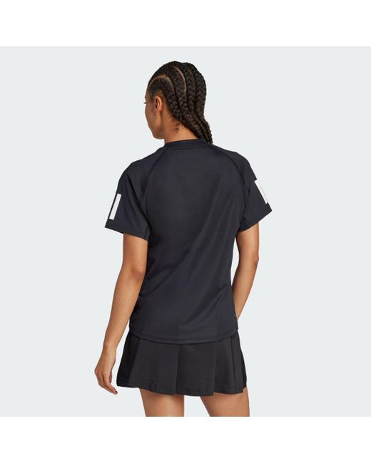 Adidas Black Club 3-Stripes Tennis Climacool T-Shirt