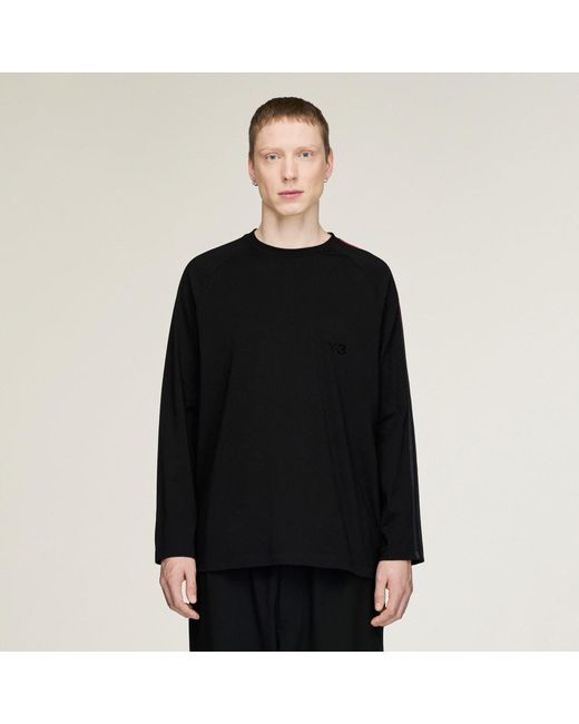 Adidas Black Y-3 Oversized Gradient Stripes Long Sleeve T-Shirt